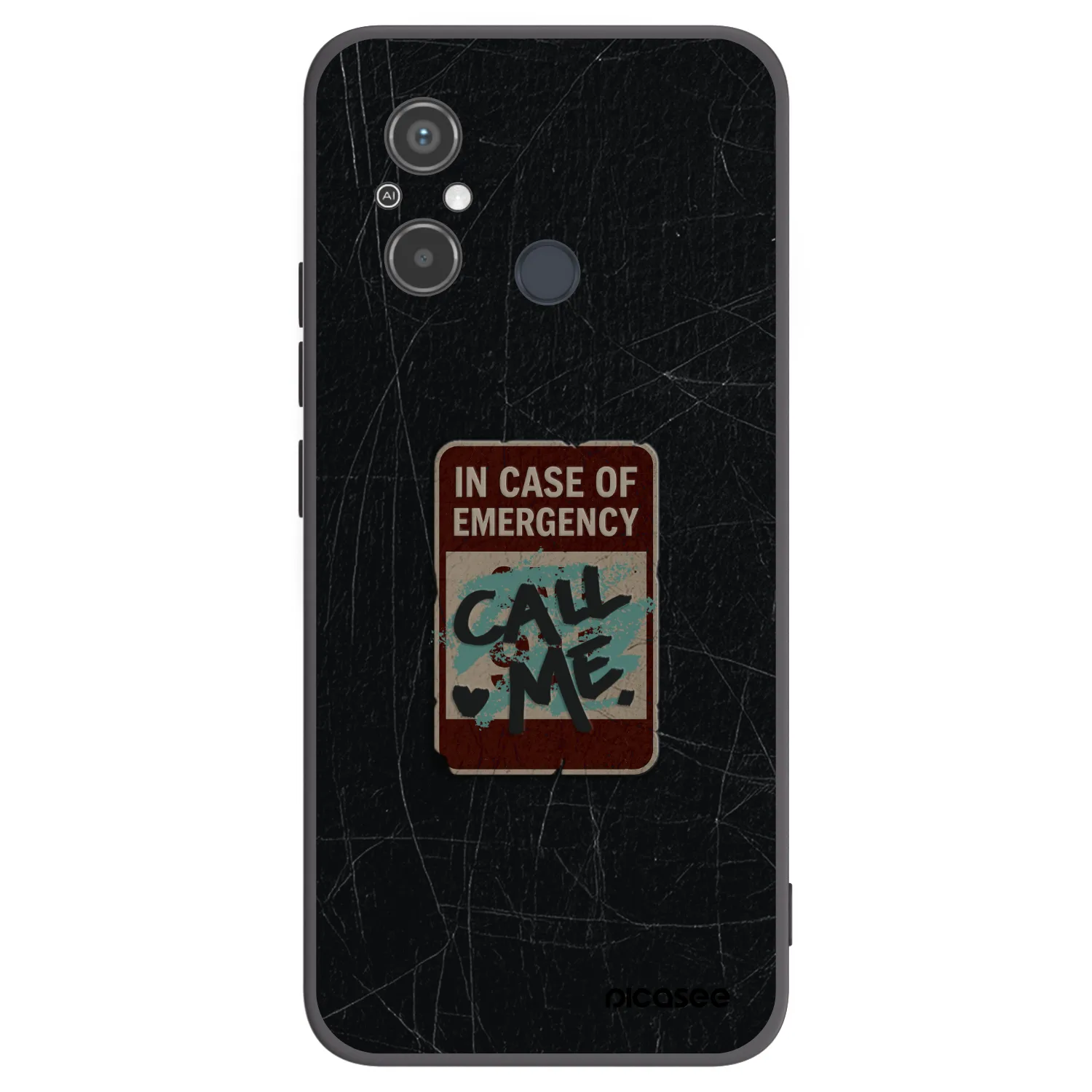 Picasee silikonowe czarne etui na Xiaomi Redmi 12C - EMERGENCY