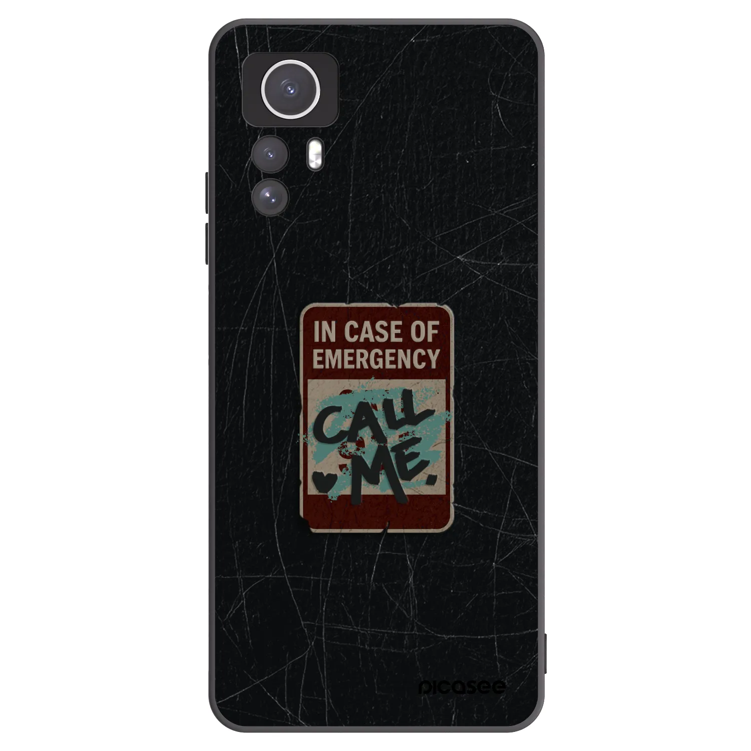Picasee silikonowe czarne etui na Xiaomi Redmi Note 12S - EMERGENCY