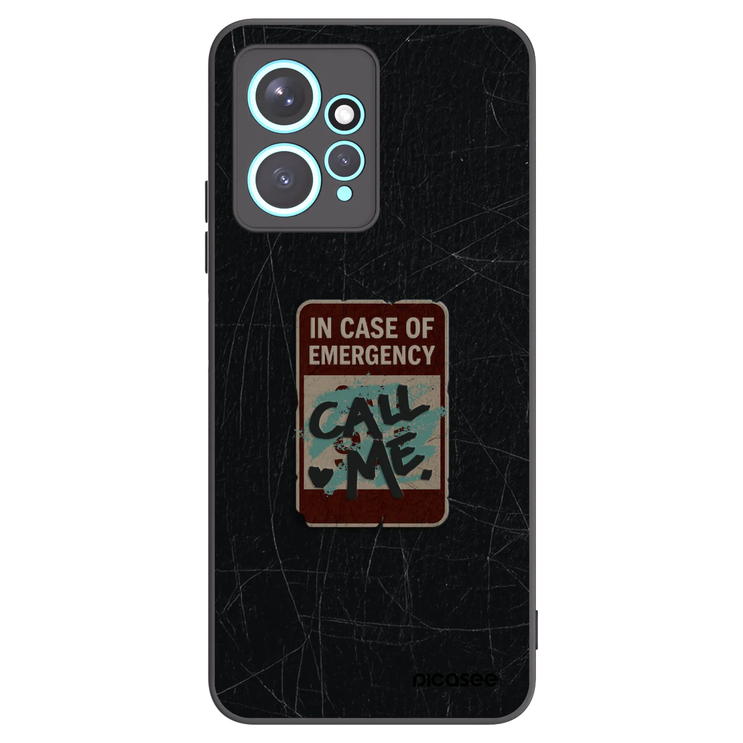 Picasee silikonowe czarne etui na Xiaomi Redmi Note 12 4G - EMERGENCY