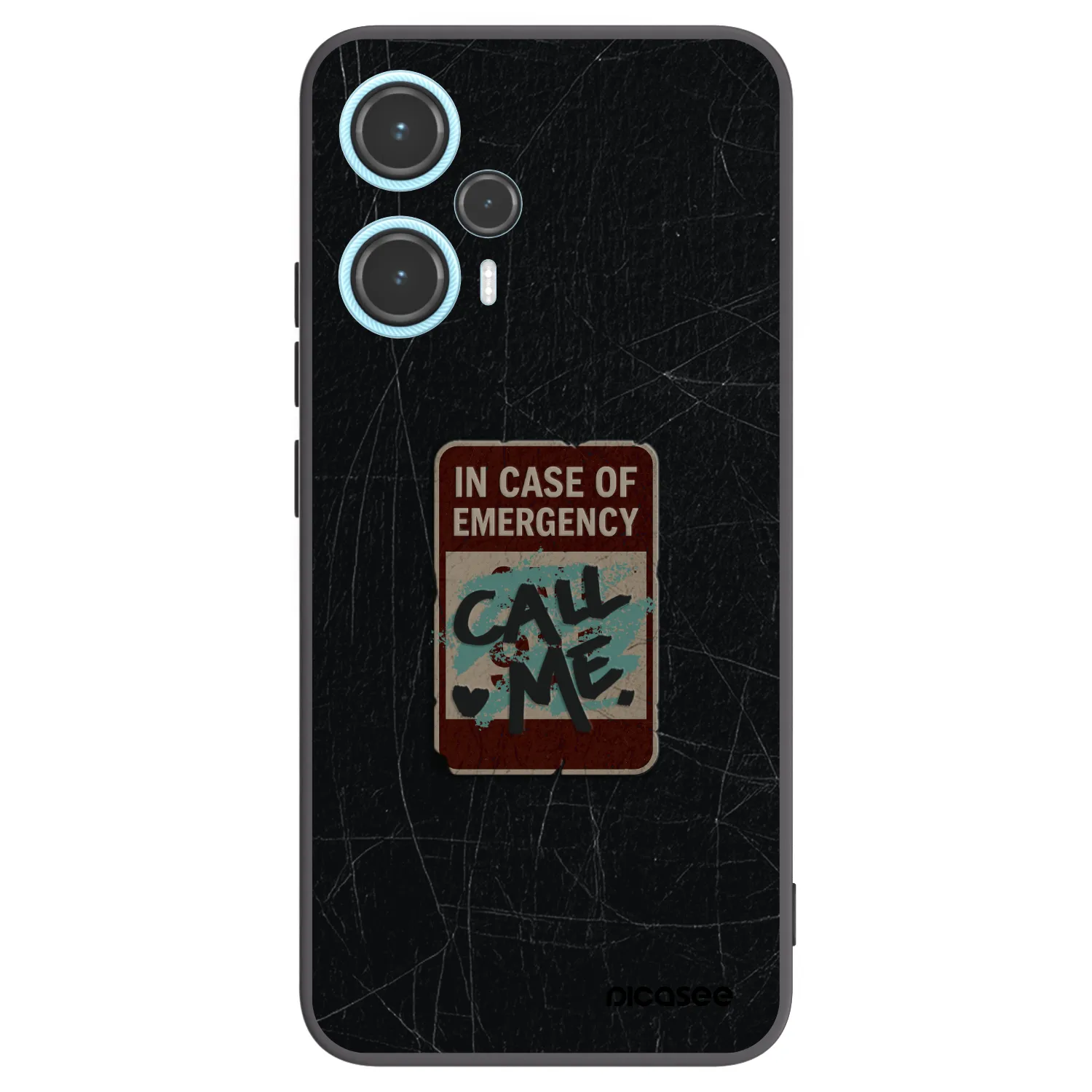 Picasee silikonowe czarne etui na Xiaomi Poco F5 - EMERGENCY
