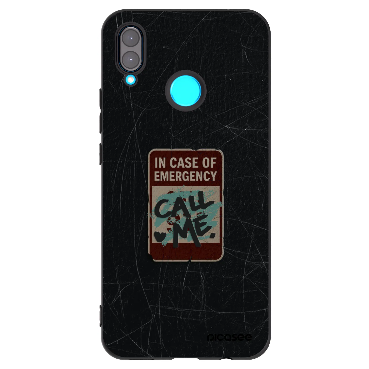 Picasee silikonowe czarne etui na Huawei Nova 3i - EMERGENCY