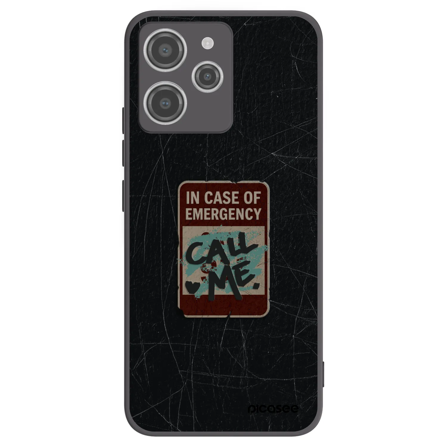 Picasee silikonowe czarne etui na Xiaomi Redmi 12 4G - EMERGENCY