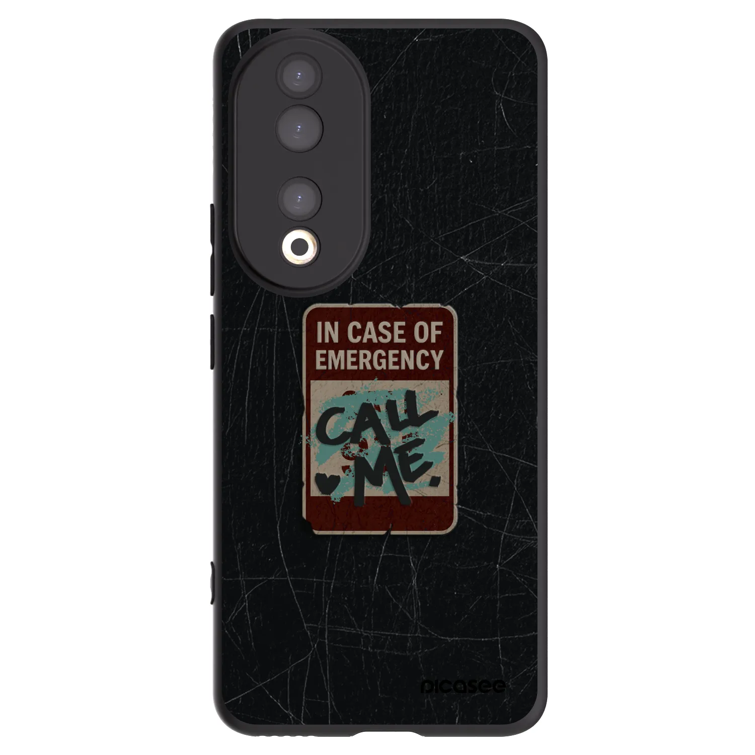 Picasee silikonowe czarne etui na Honor 90 5G - EMERGENCY
