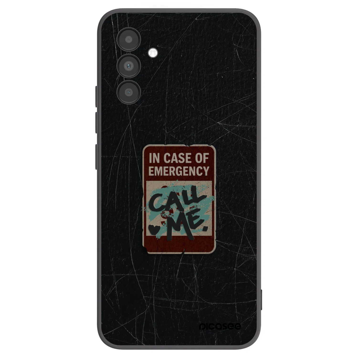 Picasee silikonowe czarne etui na Samsung Galaxy A04s A047F - EMERGENCY