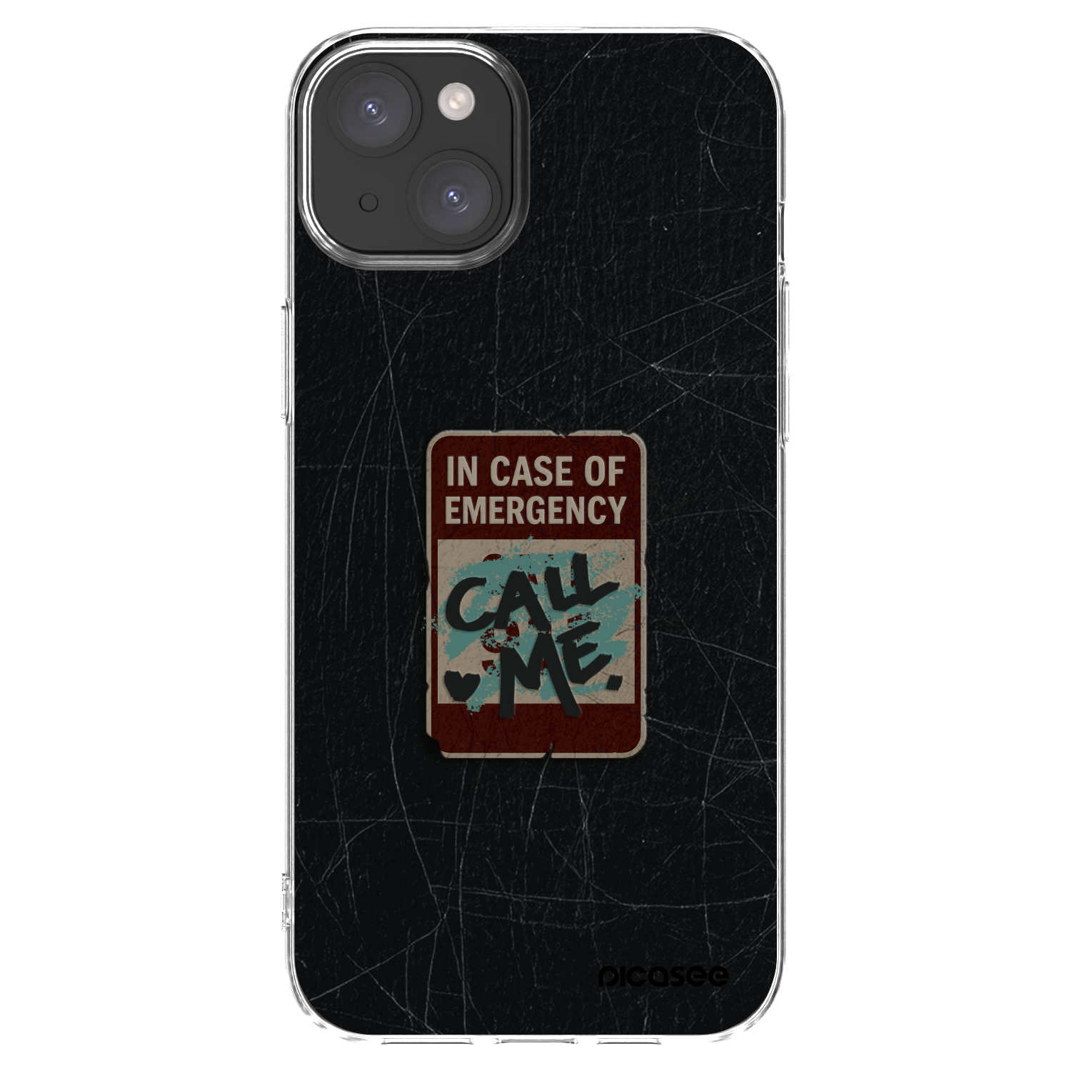 Picasee silikonowe przeźroczyste etui na Apple iPhone 15 Plus - EMERGENCY