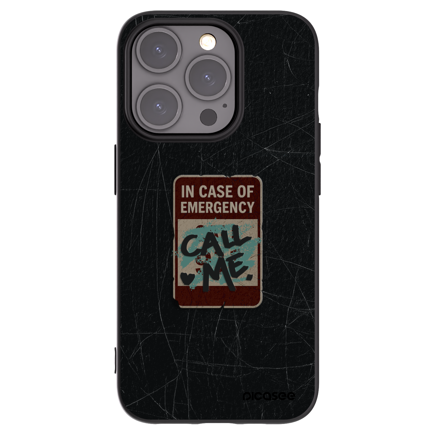 Picasee silikonowe czarne etui na Apple iPhone 15 Pro - EMERGENCY