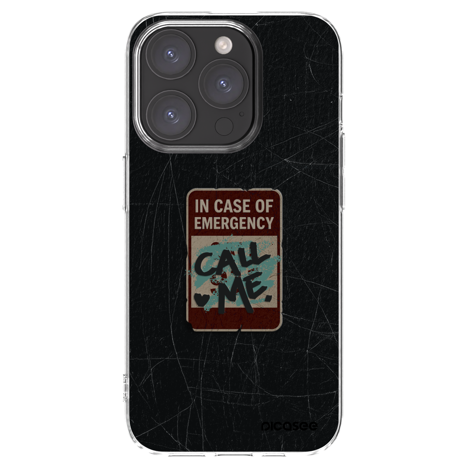 Picasee silikonowe przeźroczyste etui na Apple iPhone 15 Pro - EMERGENCY