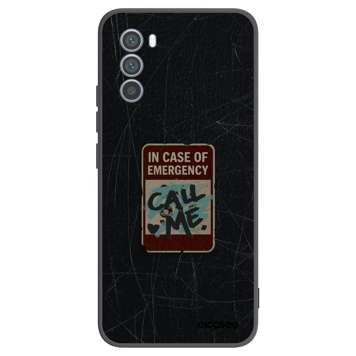 Picasee silikonowe czarne etui na Motorola Moto G62 - EMERGENCY