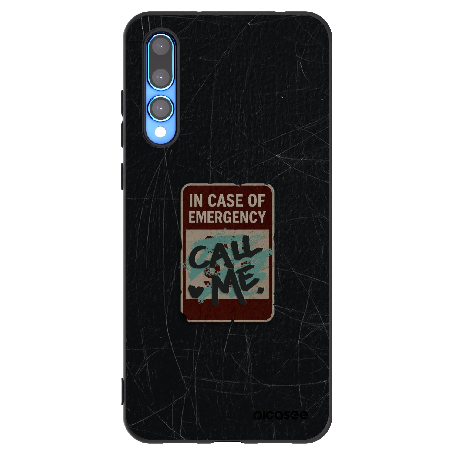 Picasee silikonowe czarne etui na Huawei P20 Pro - EMERGENCY