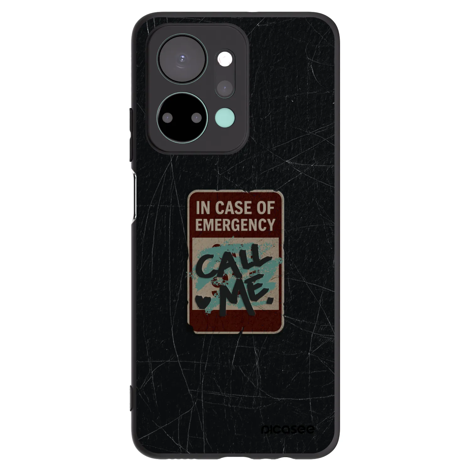 Picasee silikonowe czarne etui na Honor X7a - EMERGENCY