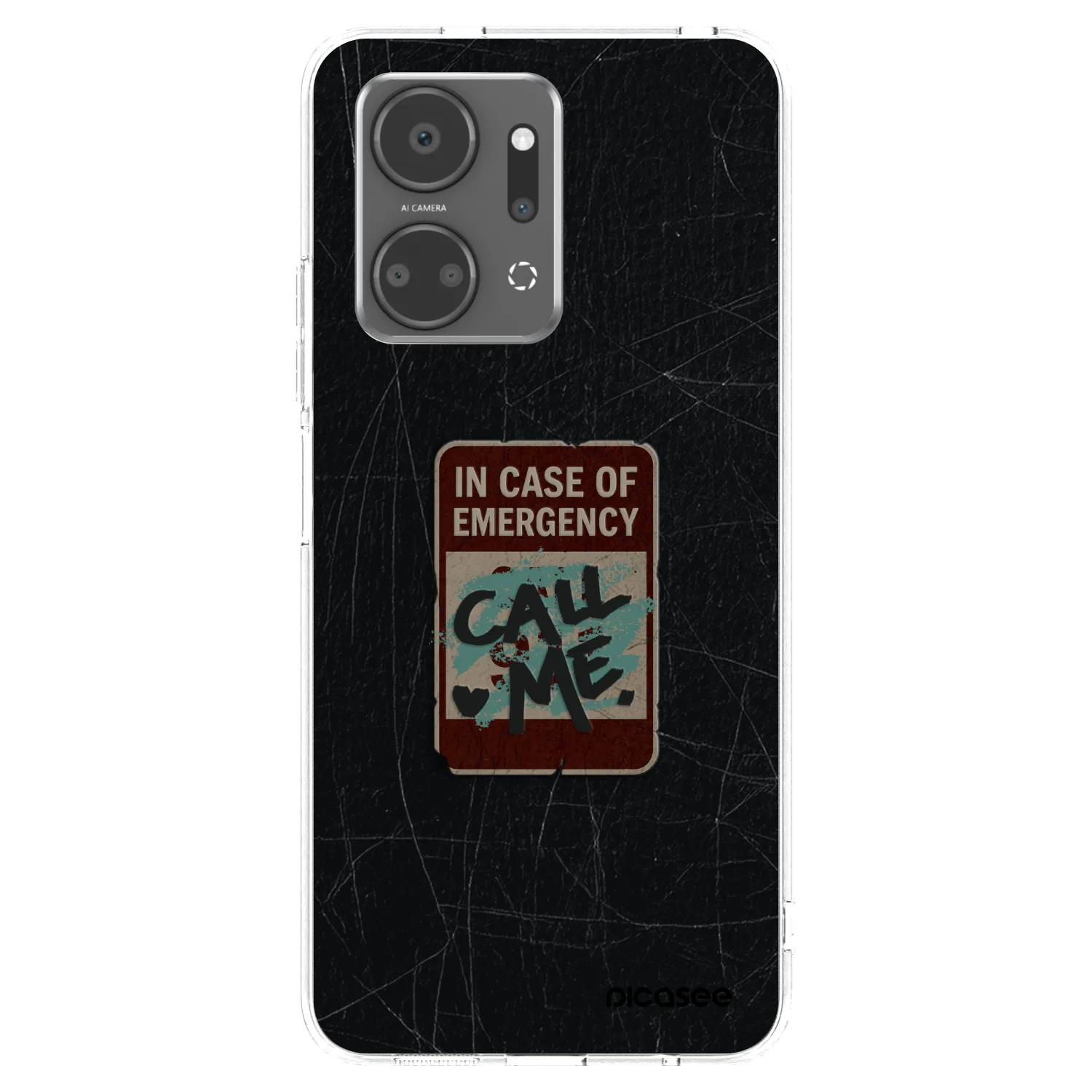Picasee silikonowe przeźroczyste etui na Honor X7a - EMERGENCY