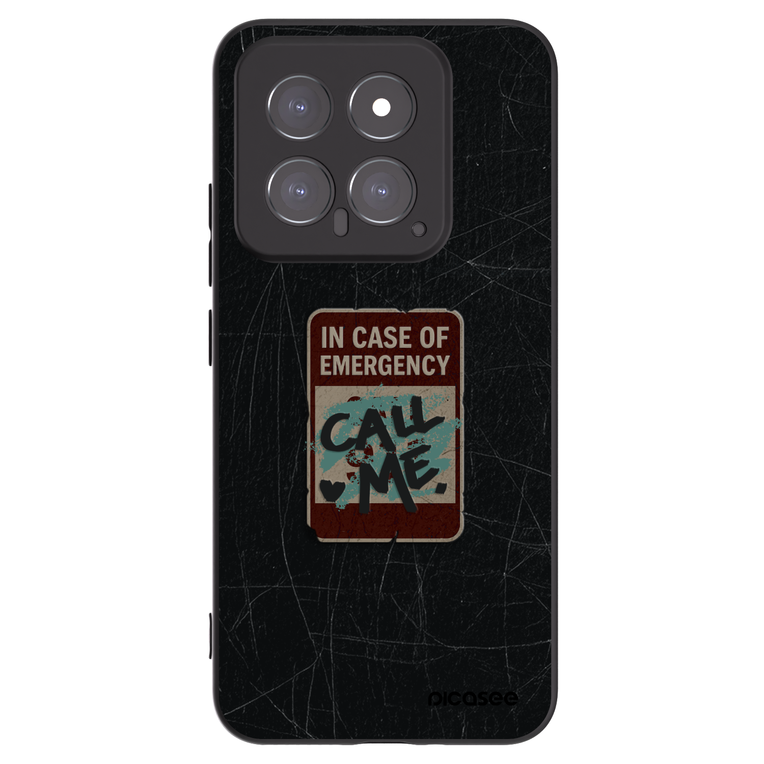 Picasee silikonowe czarne etui na Xiaomi 14 - EMERGENCY