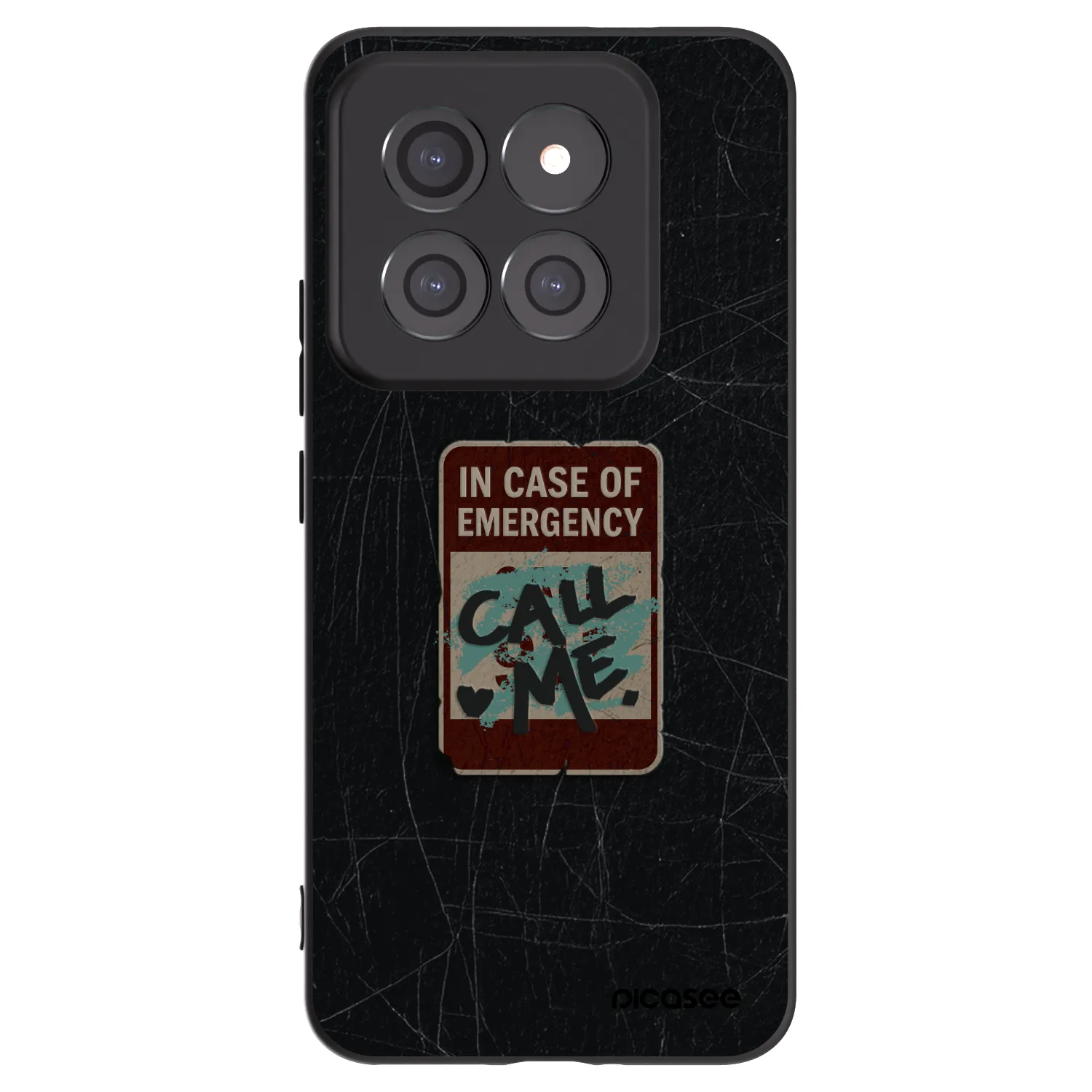 Picasee silikonowe czarne etui na Xiaomi 14 Pro - EMERGENCY