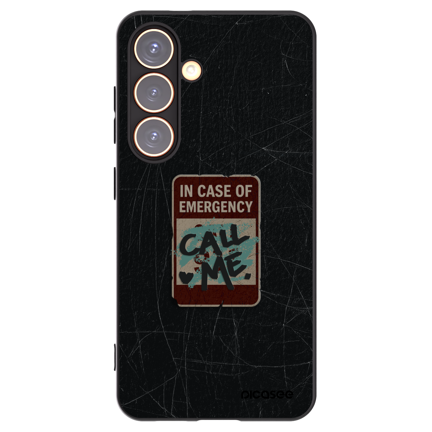 Picasee silikonowe czarne etui na Samsung Galaxy S24 S921B 5G - EMERGENCY