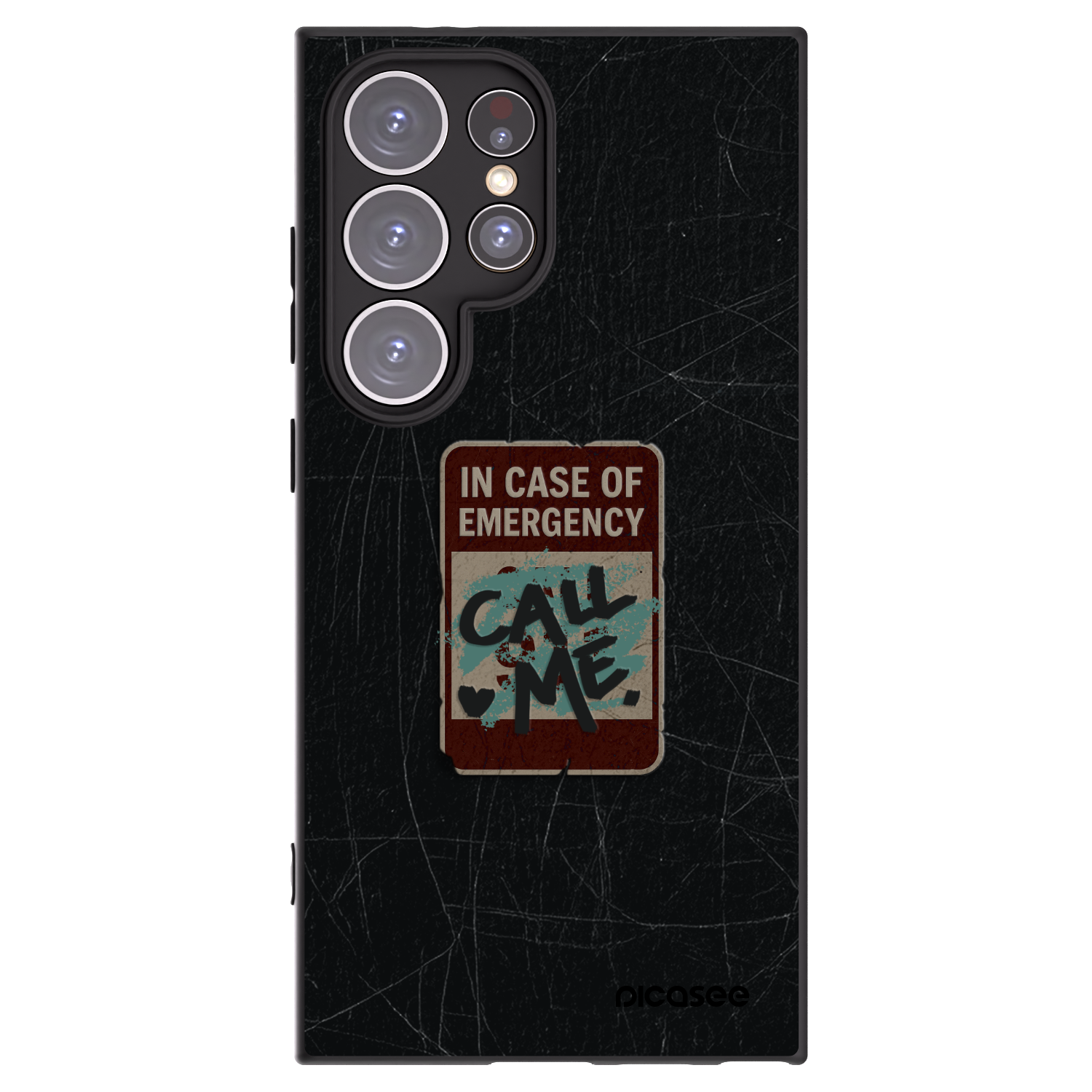 Picasee silikonowe czarne etui na Samsung Galaxy S24 Ultra S928B 5G - EMERGENCY