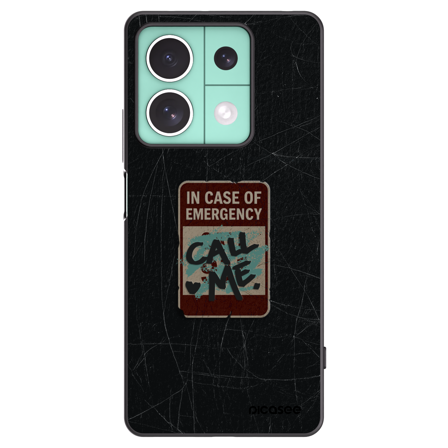 Picasee silikonowe czarne etui na Xiaomi Redmi Note 13 5G - EMERGENCY