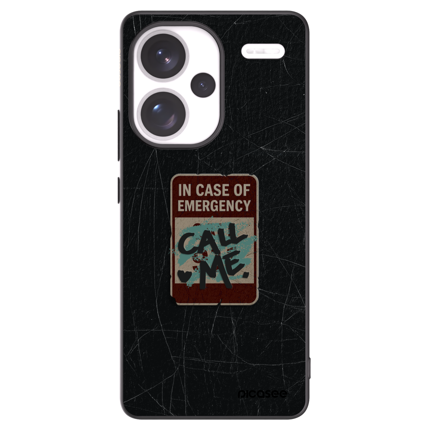 Picasee silikonowe czarne etui na Xiaomi Redmi Note 13 Pro+ 5G - EMERGENCY