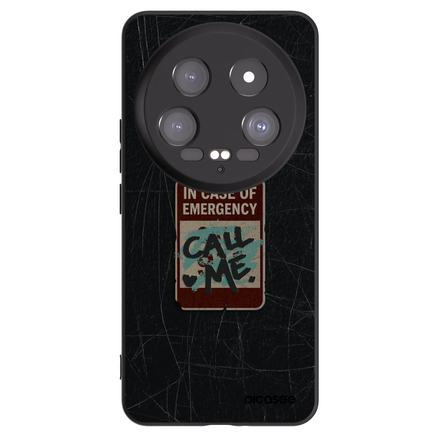 Picasee silikonowe czarne etui na Xiaomi 14 Ultra - EMERGENCY