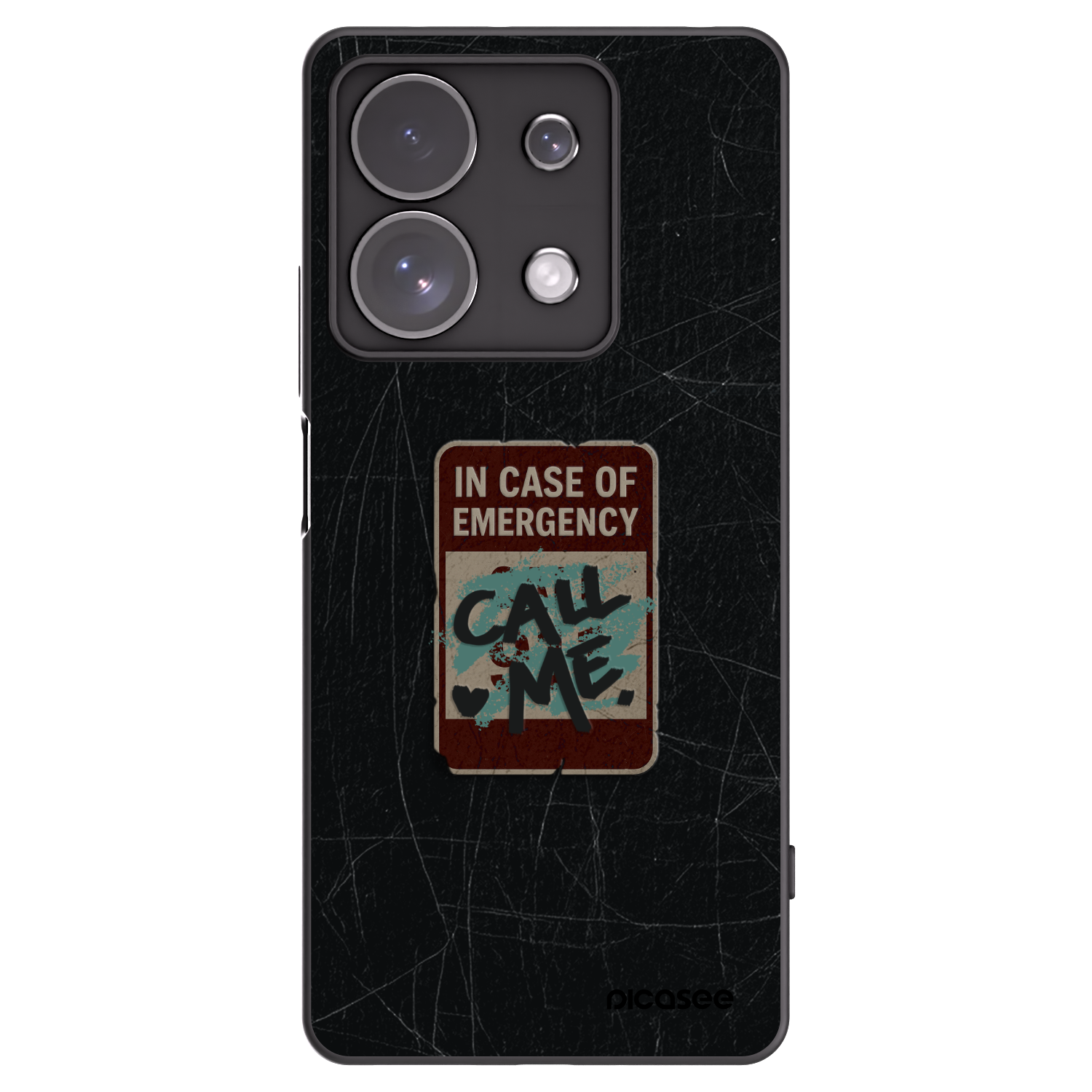 Picasee silikonowe czarne etui na Xiaomi Redmi Note 13 Pro 4G - EMERGENCY