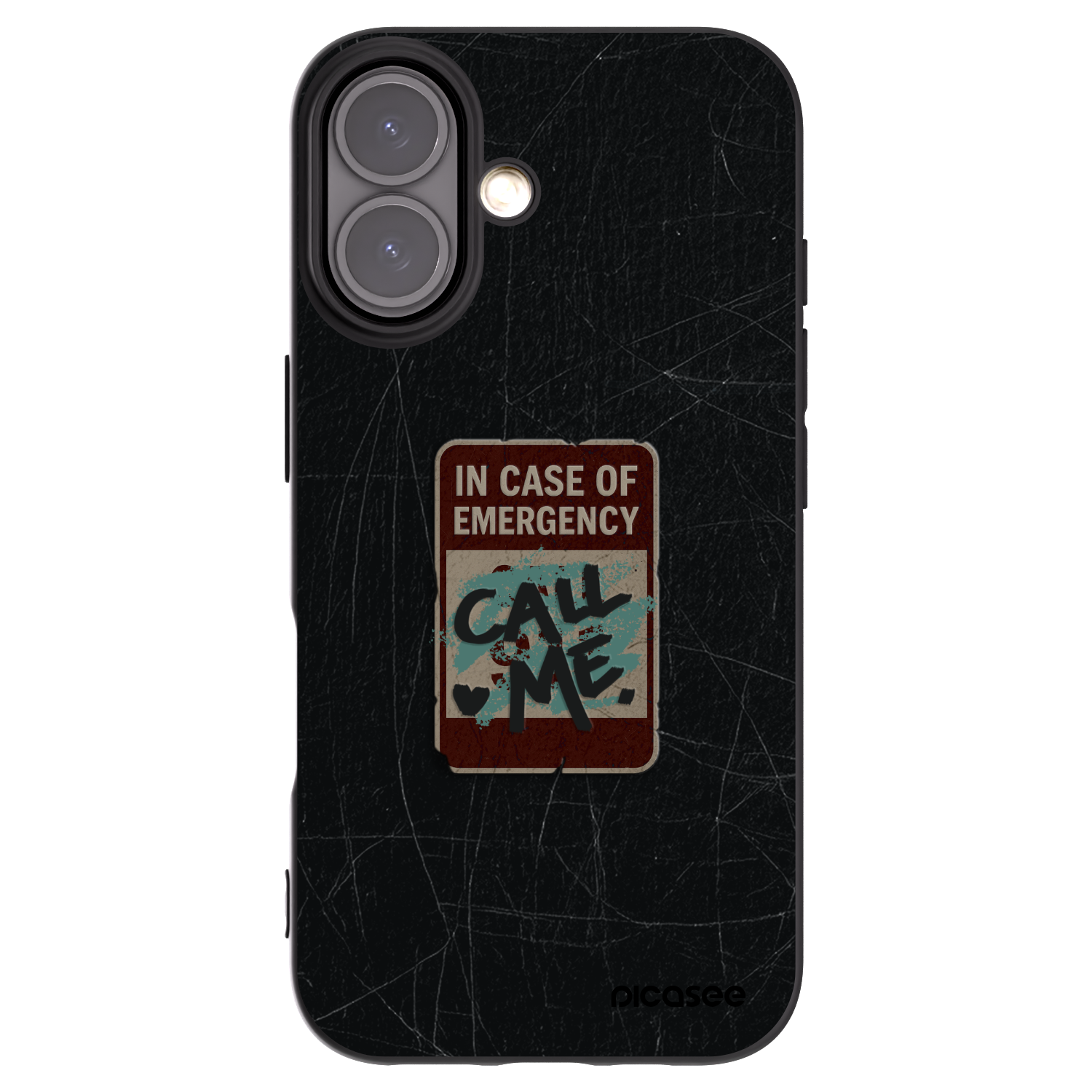 Picasee silikonowe czarne etui na Apple iPhone 16 - EMERGENCY