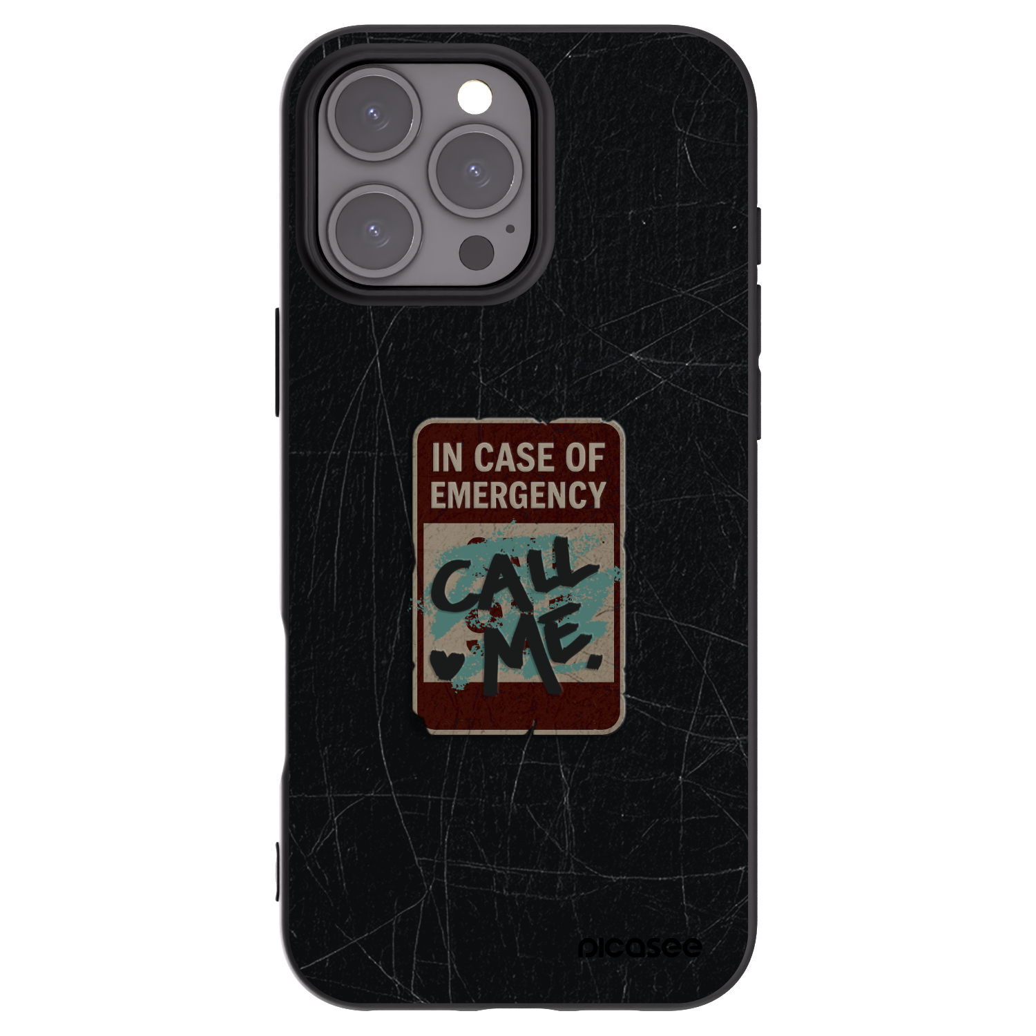Picasee silikonowe czarne etui na Apple iPhone 16 Pro Max - EMERGENCY
