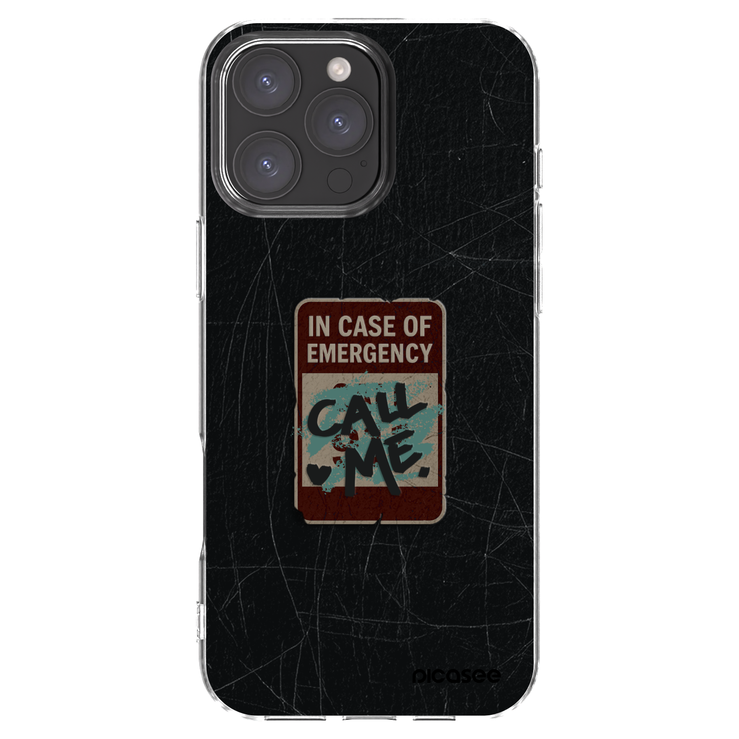 Picasee silikonowe przeźroczyste etui na Apple iPhone 16 Pro Max - EMERGENCY