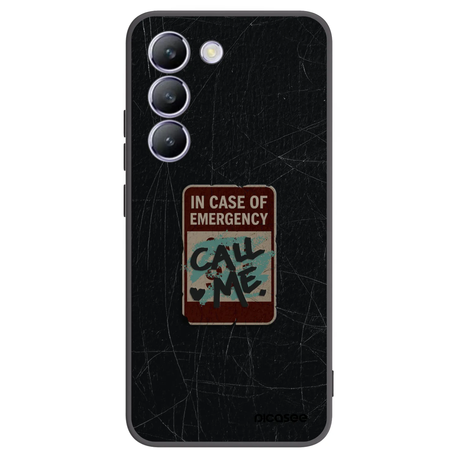 Picasee silikonowe czarne etui na Vivo V40 SE 5G - EMERGENCY