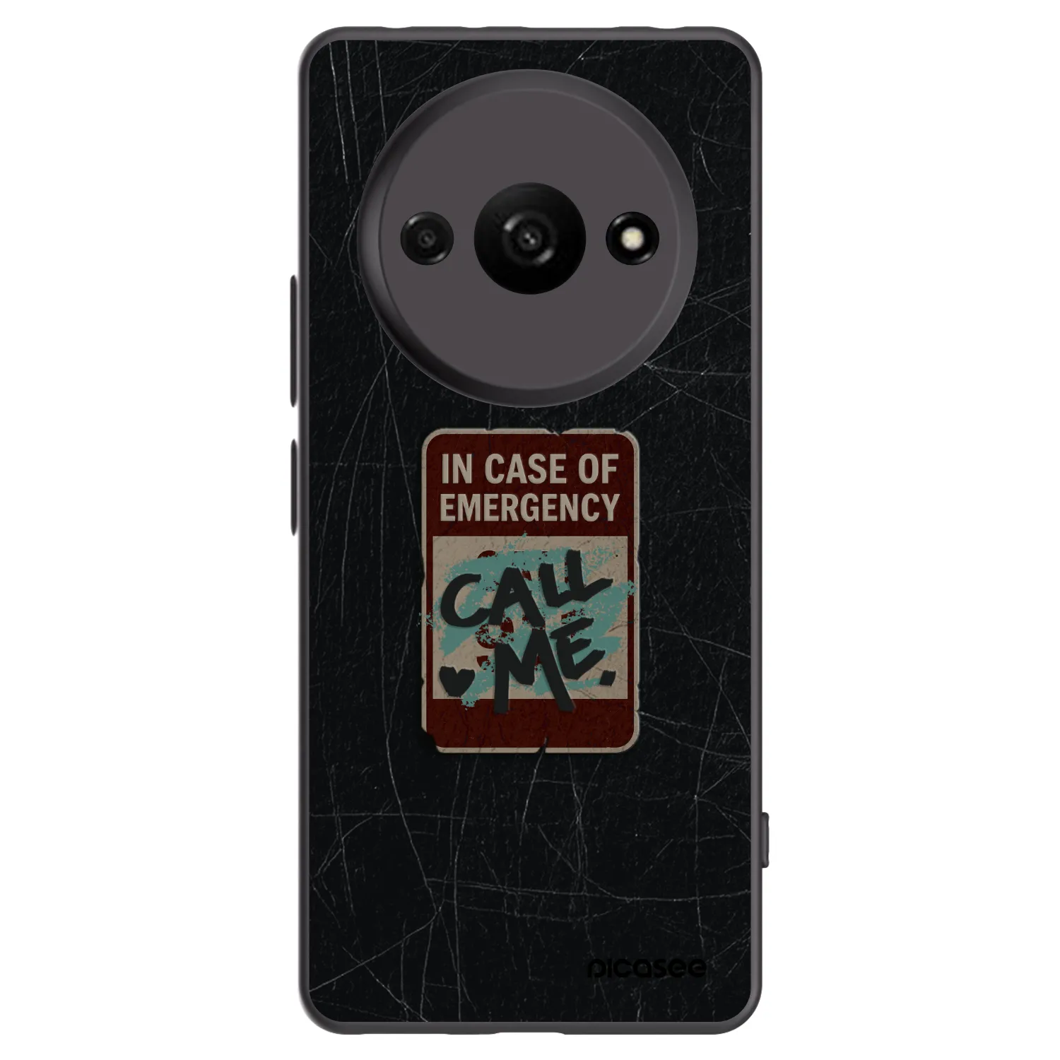 Picasee silikonowe czarne etui na Xiaomi Redmi A3 - EMERGENCY