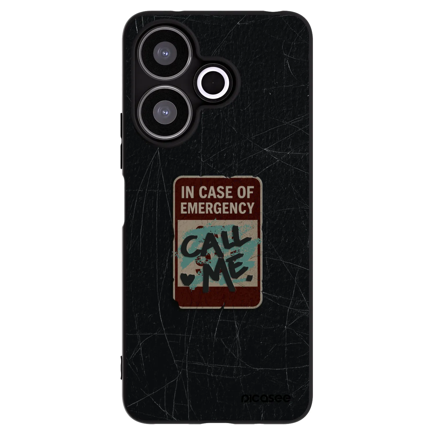 Picasee silikonowe czarne etui na Xiaomi Redmi 13 4G - EMERGENCY