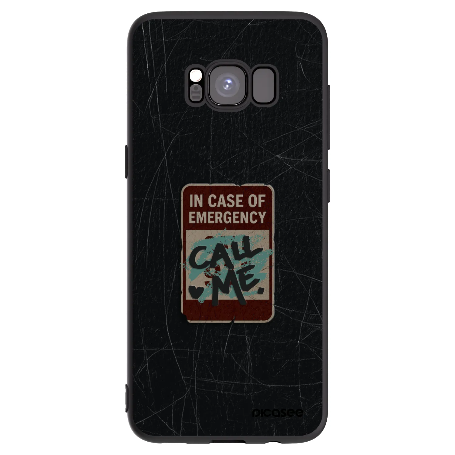Picasee silikonowe czarne etui na Samsung Galaxy S8 G950F - EMERGENCY