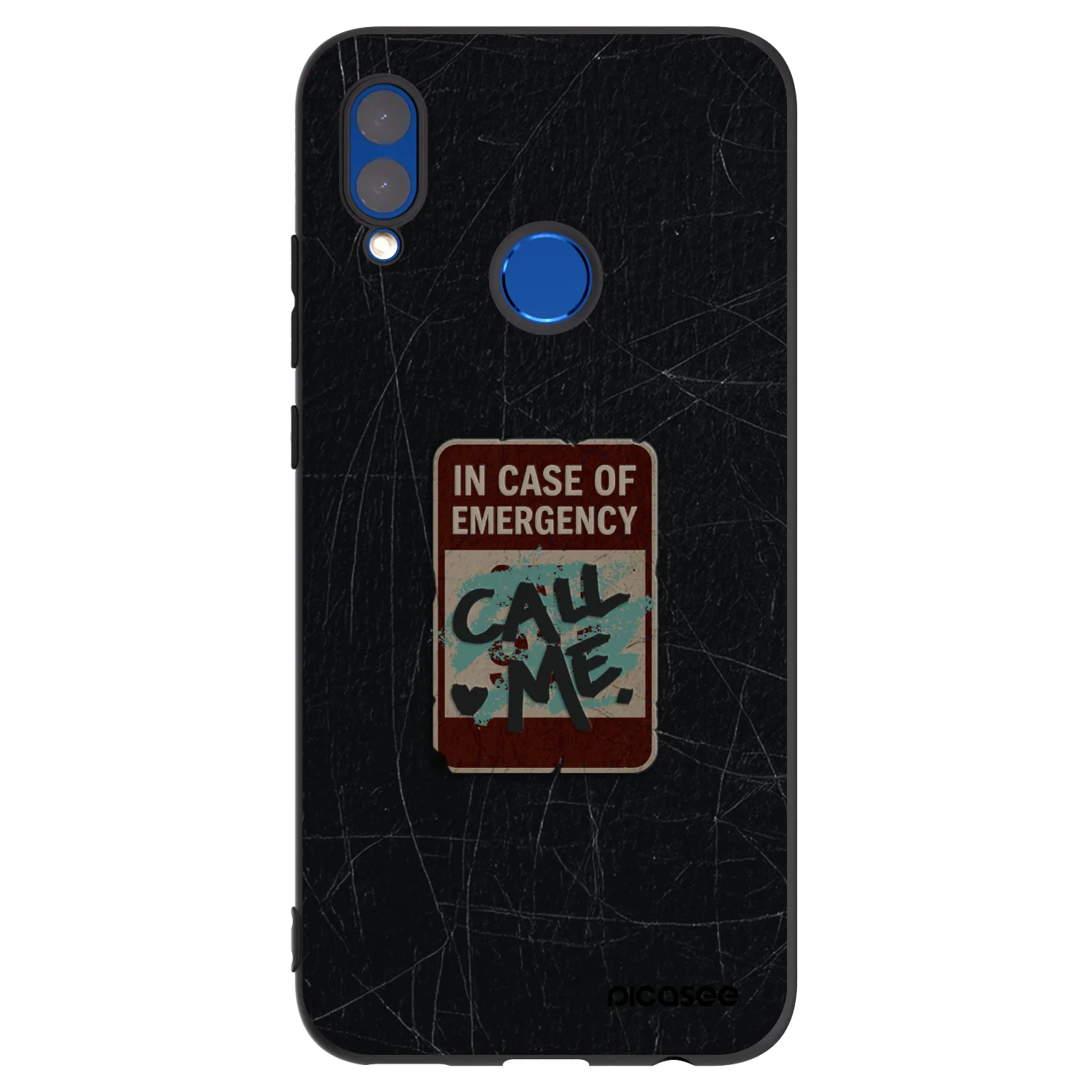 Picasee silikonowe czarne etui na Huawei P Smart 2019 - EMERGENCY