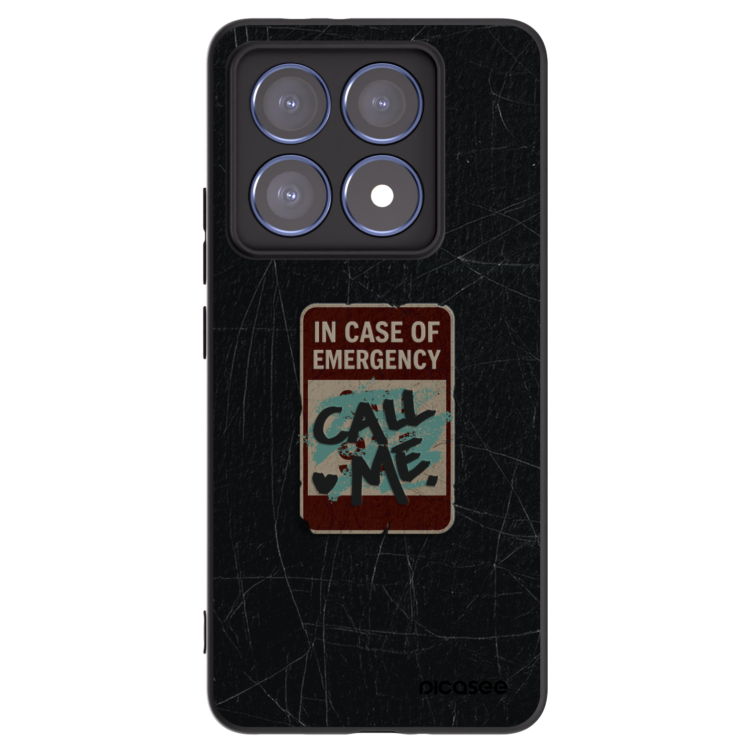Picasee silikonowe czarne etui na Xiaomi 14T Pro - EMERGENCY