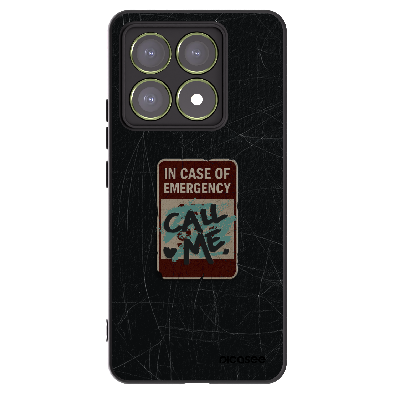 Picasee silikonowe czarne etui na Xiaomi 14T - EMERGENCY