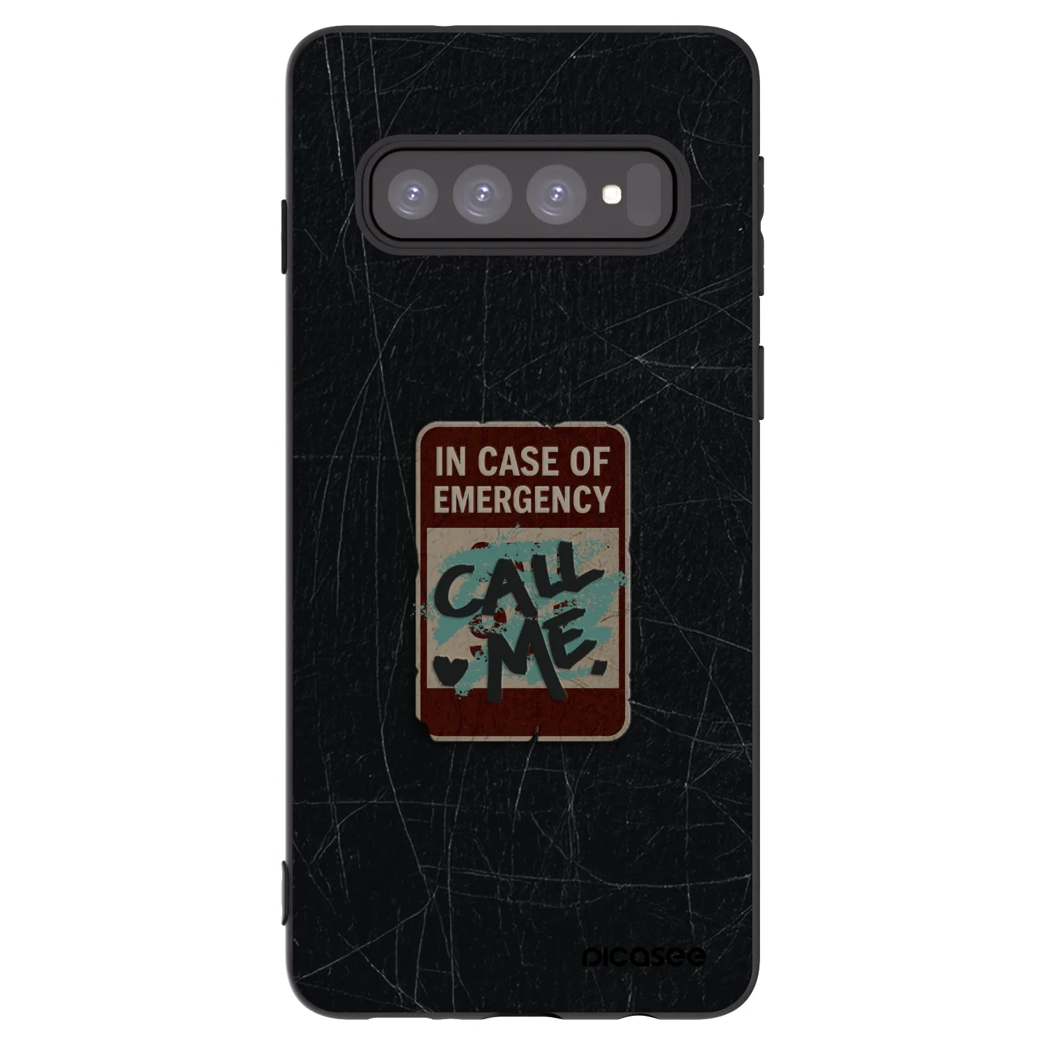 Picasee silikonowe czarne etui na Samsung Galaxy S10 G973 - EMERGENCY