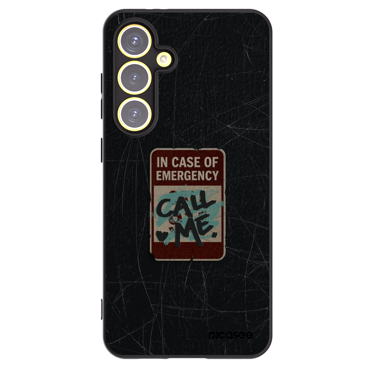 Picasee silikonowe czarne etui na Samsung Galaxy S24 FE S721B - EMERGENCY