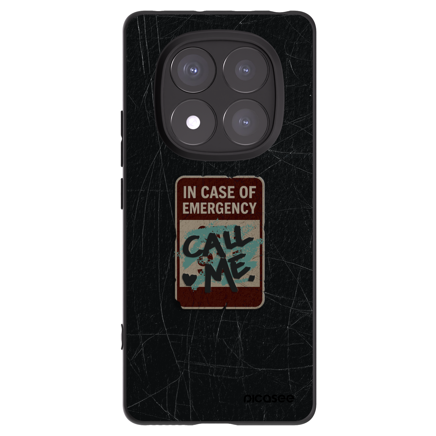 Picasee silikonowe czarne etui na Xiaomi Redmi Note 14 Pro 5G - EMERGENCY