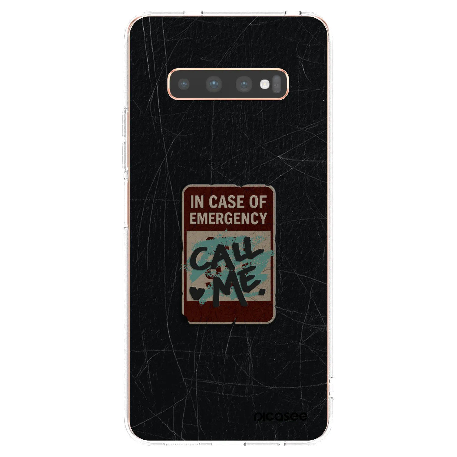 Picasee silikonowe przeźroczyste etui na Samsung Galaxy S10 Plus G975 - EMERGENCY