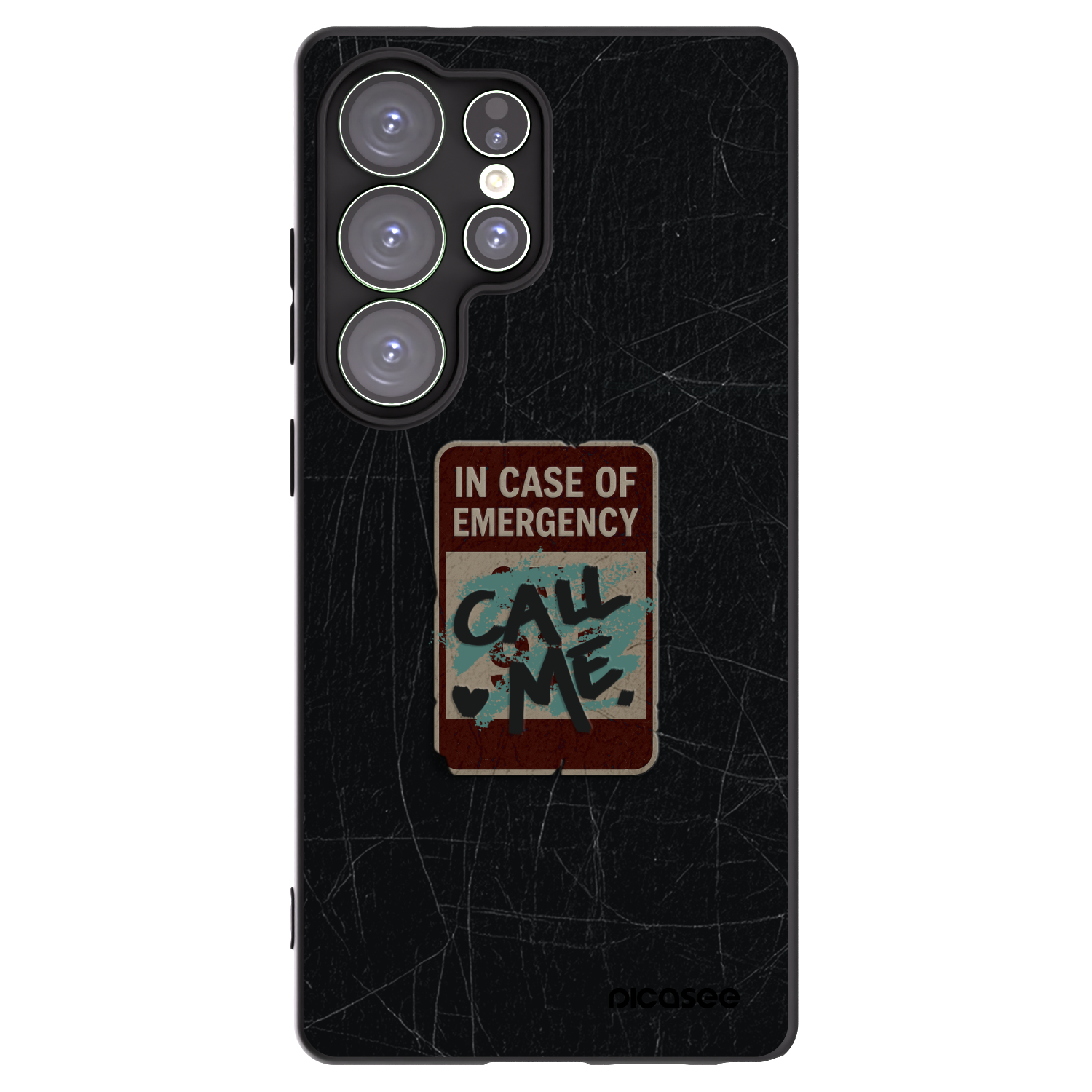 Picasee silikonowe czarne etui na Samsung Galaxy S25 Ultra 5G - EMERGENCY