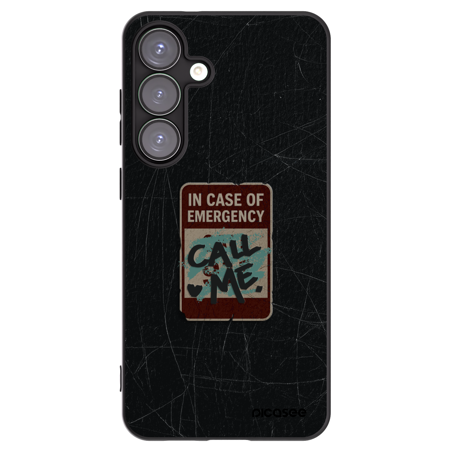 Picasee silikonowe czarne etui na Samsung Galaxy S25+ 5G - EMERGENCY