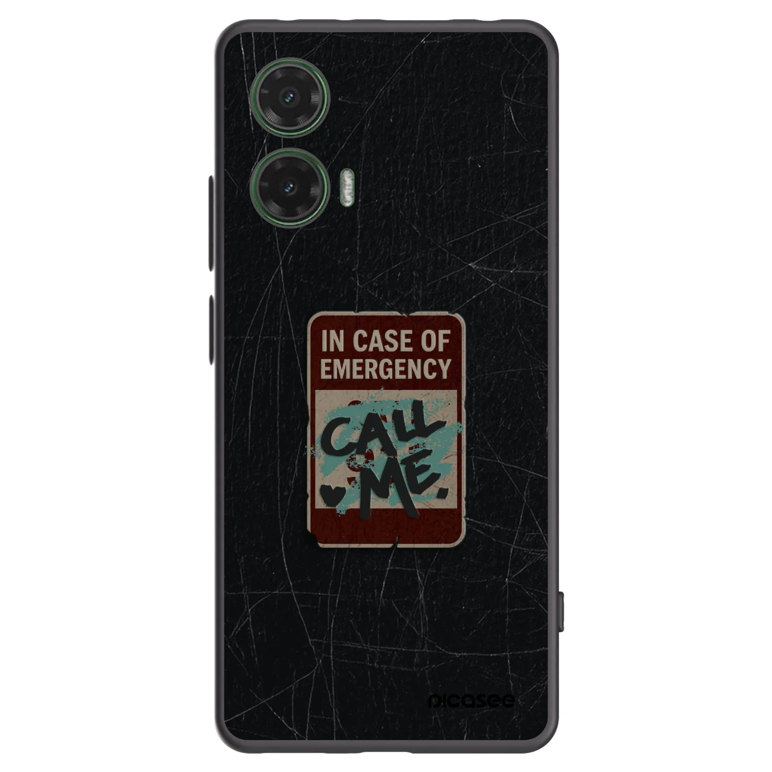 Picasee silikonowe czarne etui na Motorola Moto G35 5G - EMERGENCY