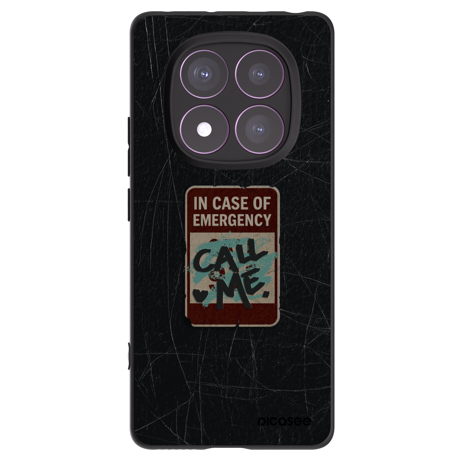 Picasee silikonowe czarne etui na Xiaomi Redmi Note 14 Pro 4G - EMERGENCY