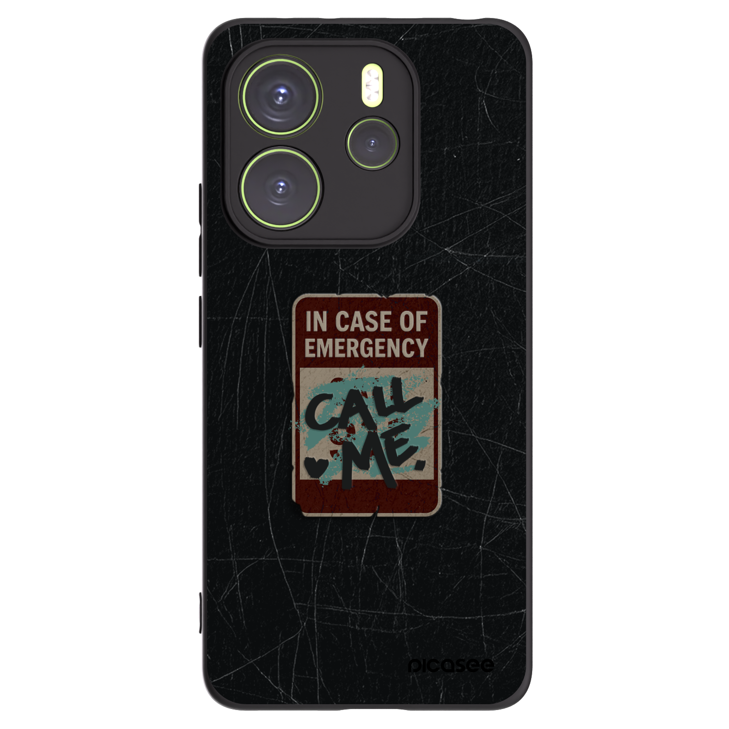 Picasee silikonowe czarne etui na Xiaomi Redmi Note 14 4G - EMERGENCY