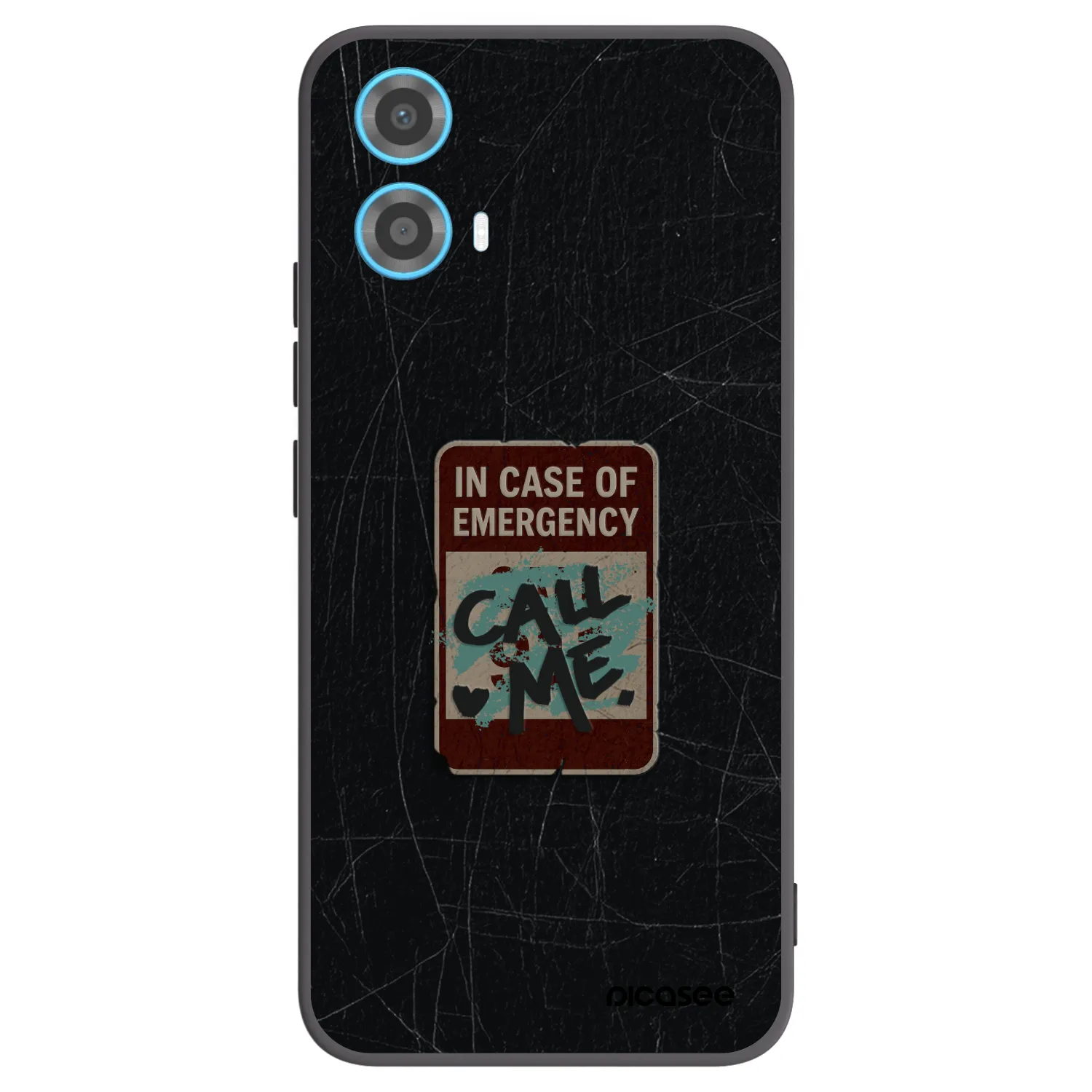 Picasee silikonowe czarne etui na Motorola Moto G34 5G - EMERGENCY