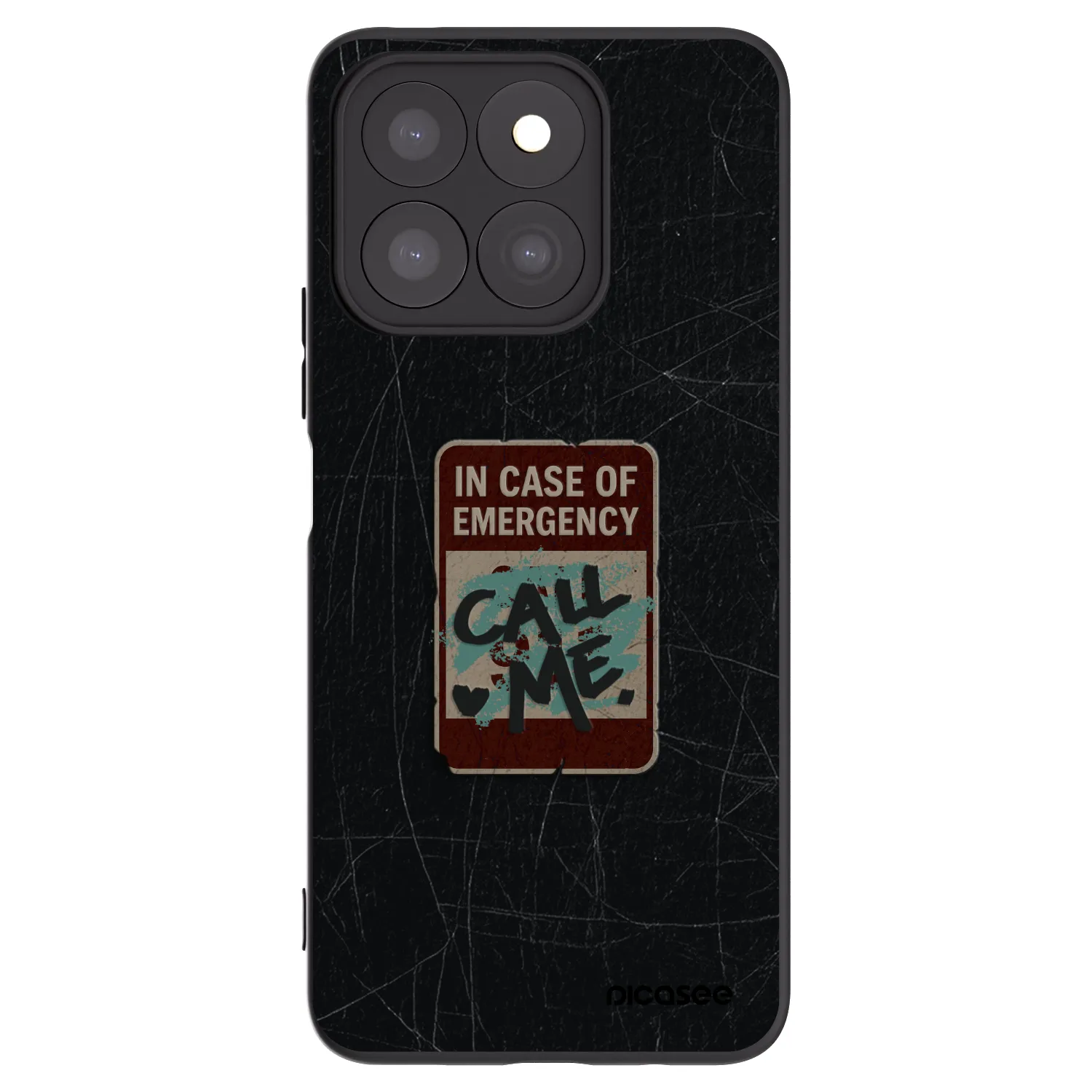 Picasee silikonowe czarne etui na Honor X8c - EMERGENCY