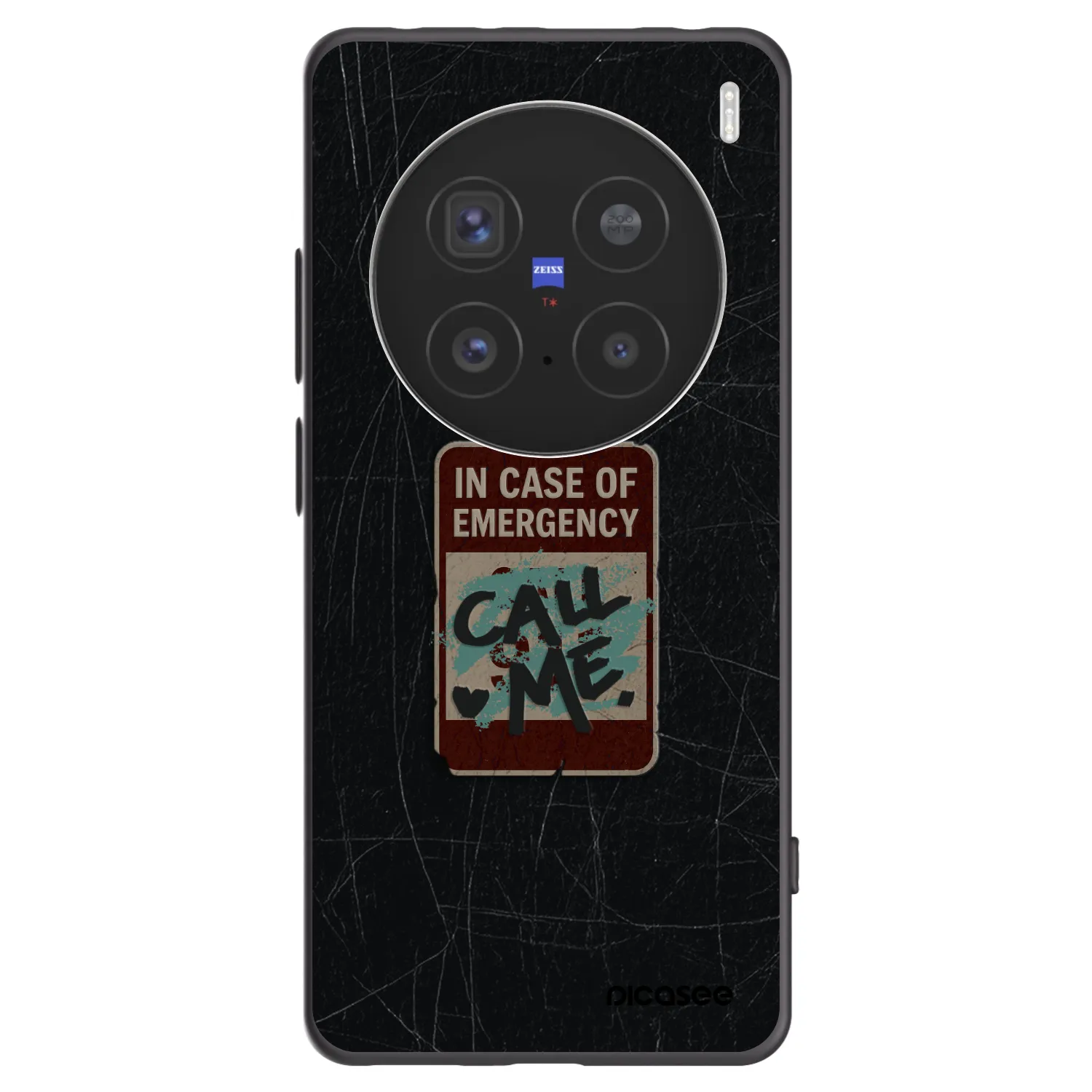 Picasee silikonowe czarne etui na Vivo X200 Pro - EMERGENCY