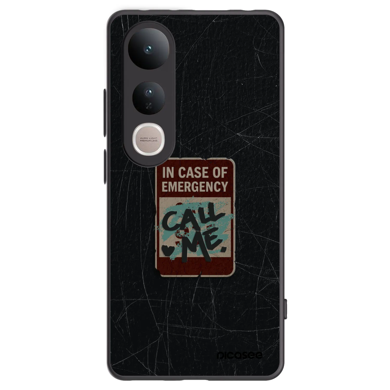 Picasee silikonowe czarne etui na Vivo V50 Lite 5G - EMERGENCY