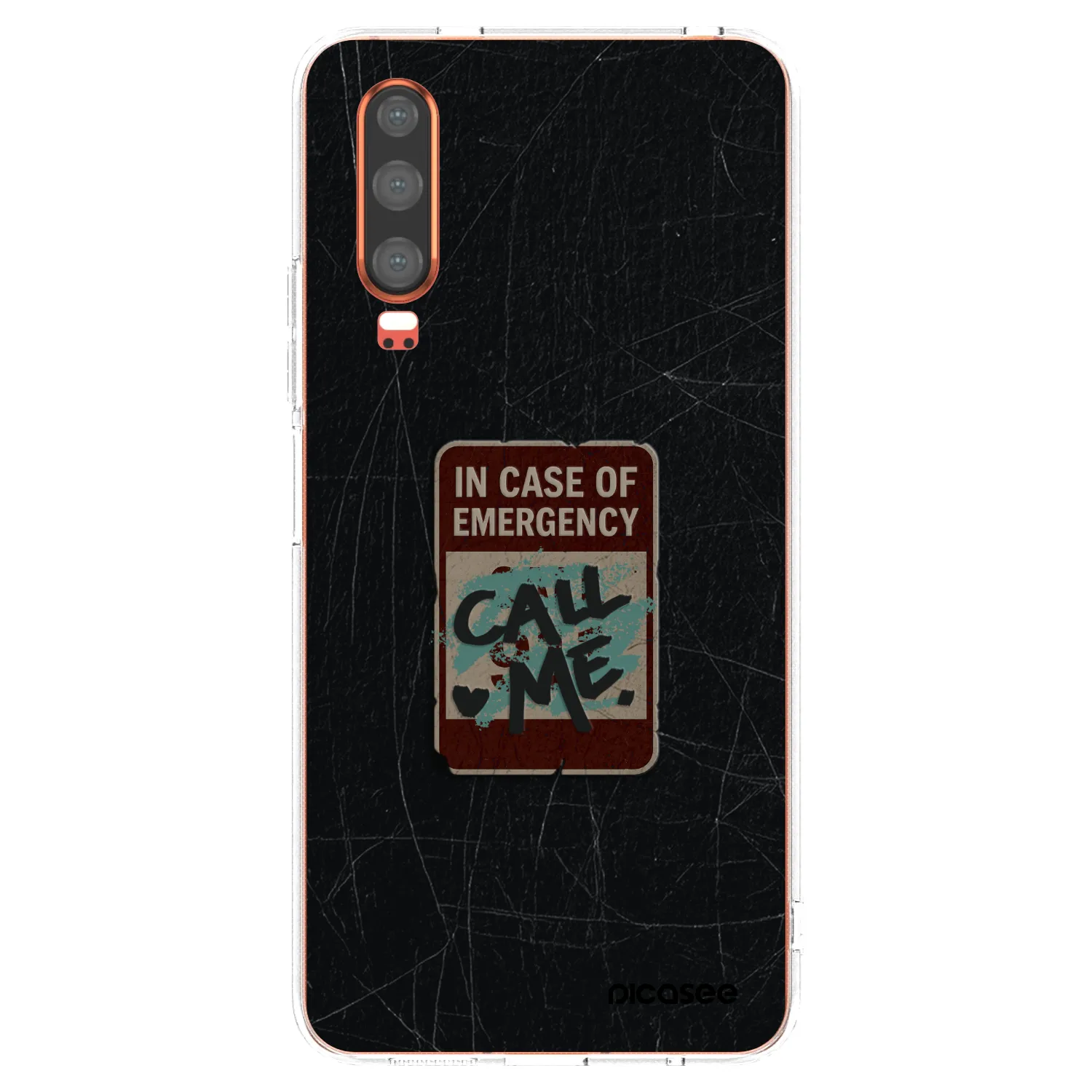 Picasee silikonowe przeźroczyste etui na Huawei P30 - EMERGENCY