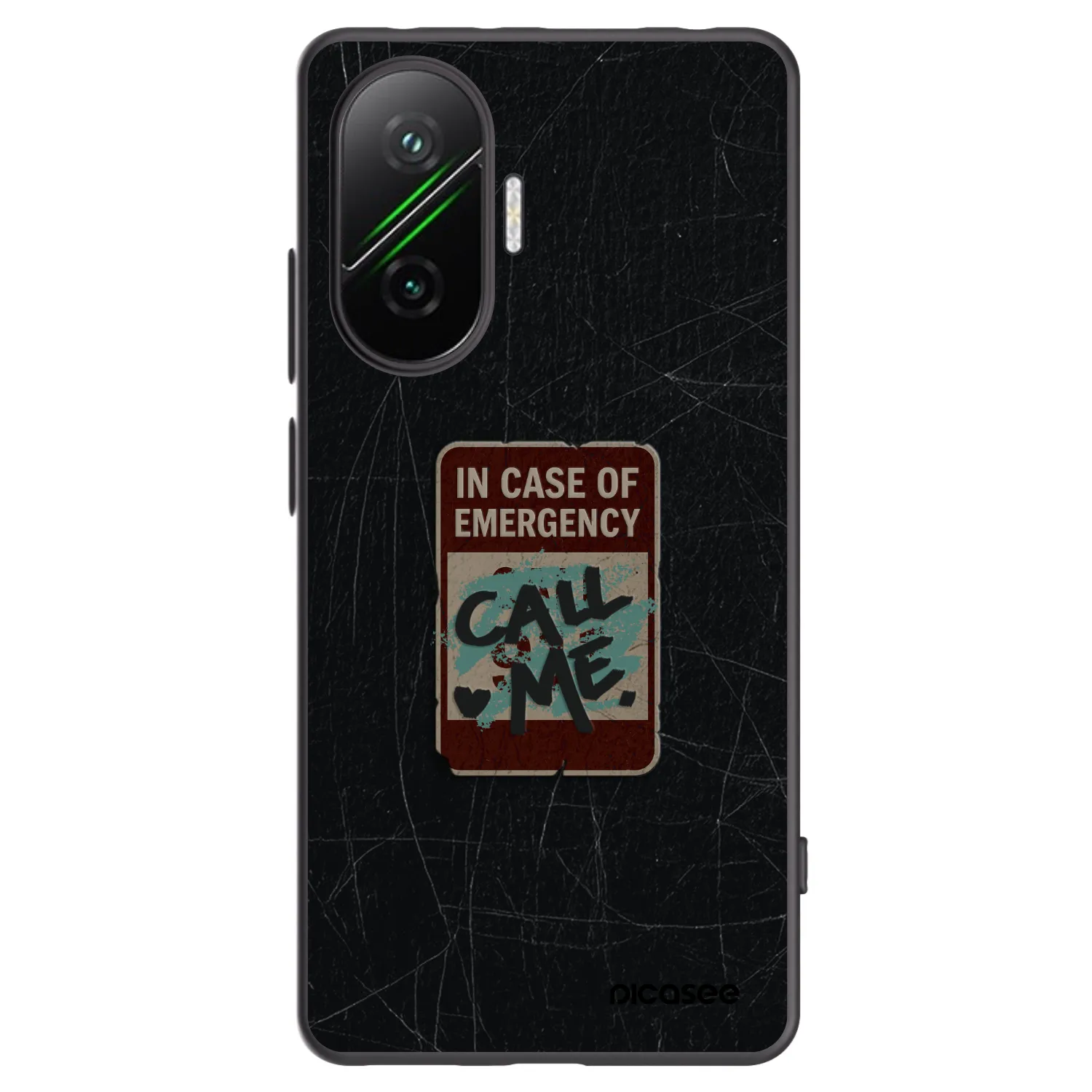 Picasee silikonowe czarne etui na Xiaomi Poco F7 Pro 5G - EMERGENCY