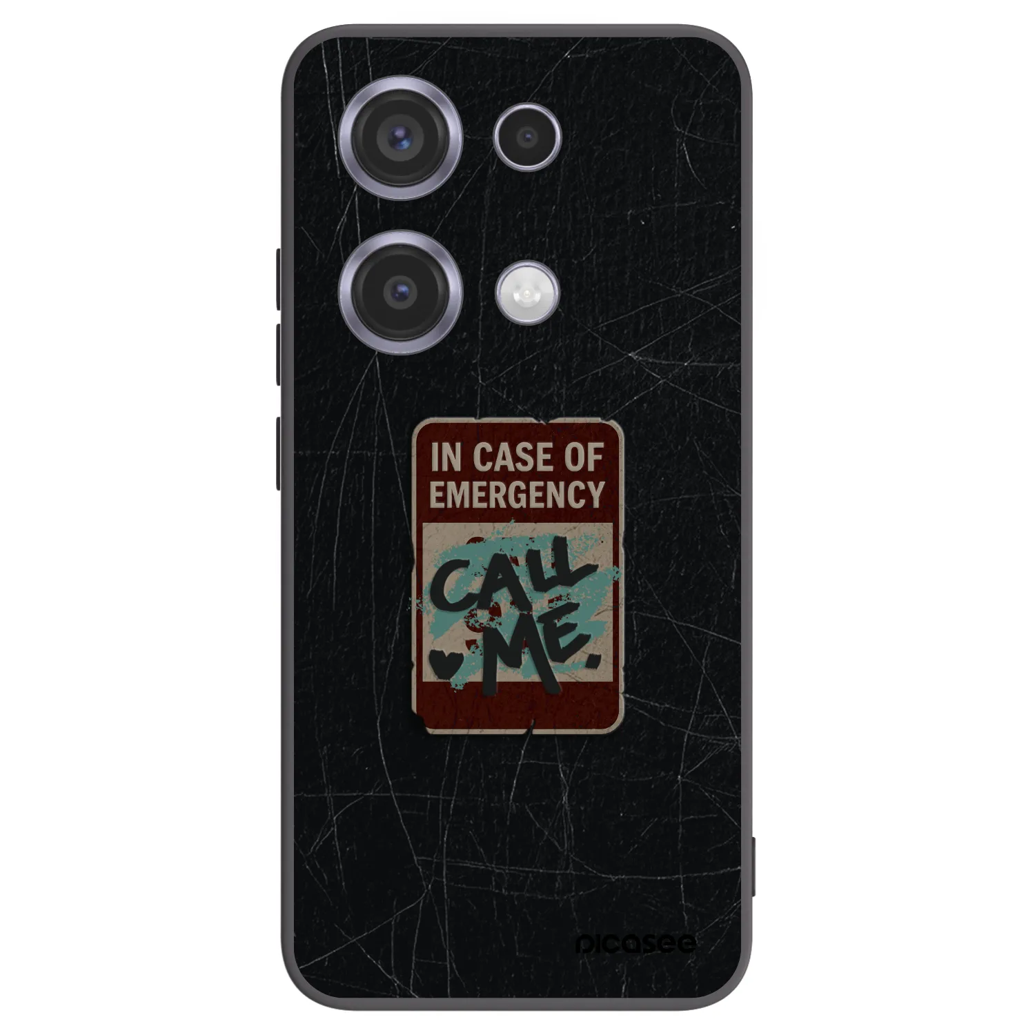 Picasee silikonowe czarne etui na Xiaomi Redmi Note 14S - EMERGENCY
