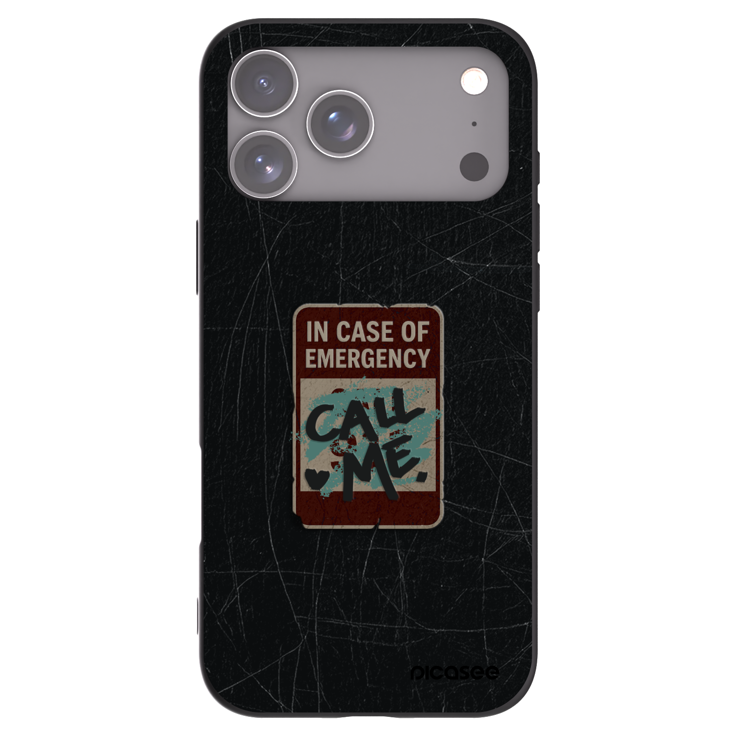 Picasee silikonowe czarne etui na Apple iPhone 17 Pro Max - EMERGENCY
